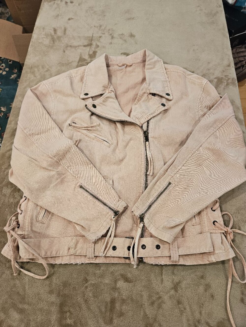 Free People Denim Moto Jacket